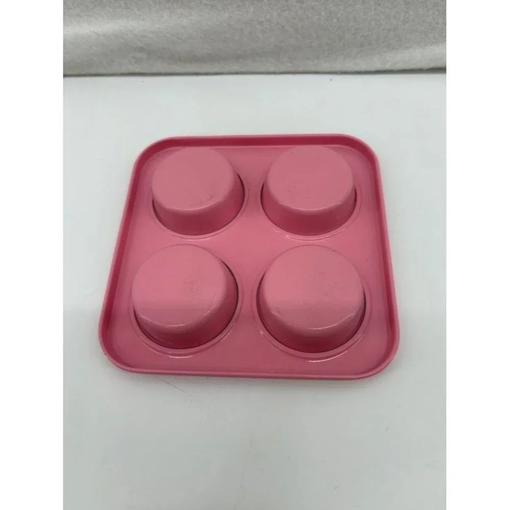Pink Metal Mini Cupcake Pan/‎ Vintage/ Toy Kitchen